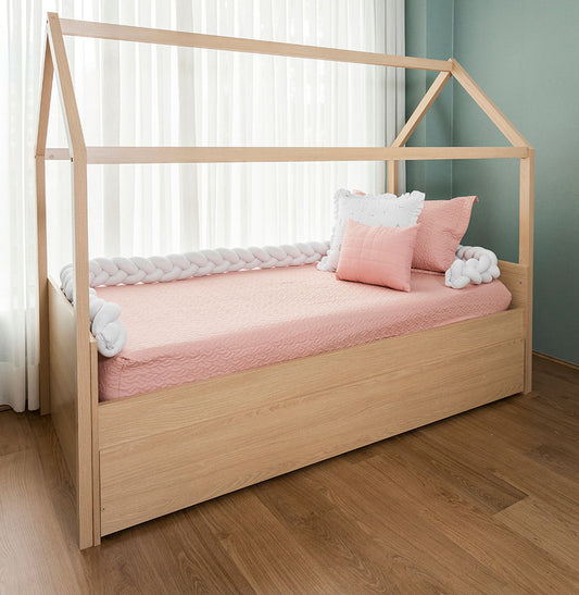 Colcha de Solteiro com Elástico Infinity - Rosa Chá