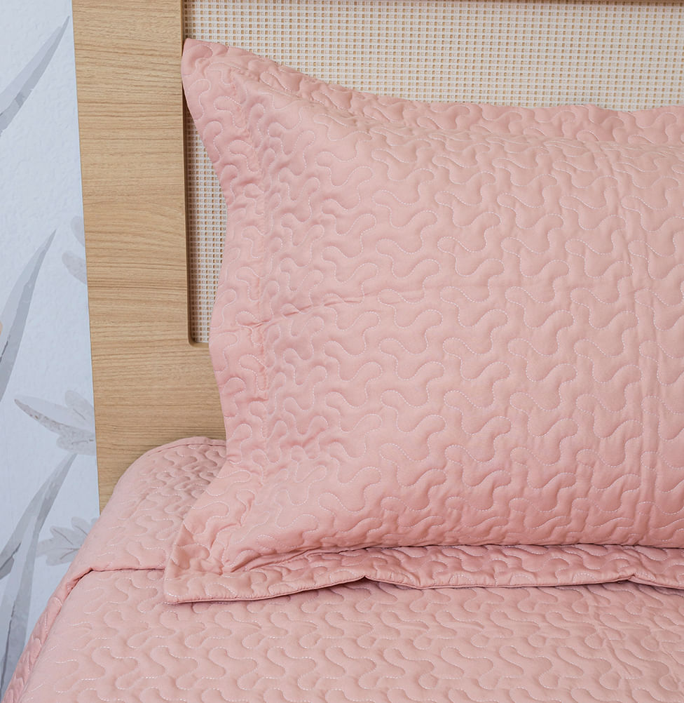 Porta Travesseiro Solteiro Infinity - Rosa Chá