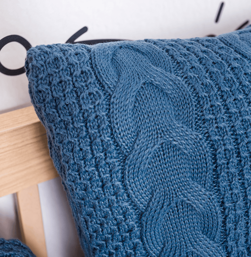 Almofada Tricot Dalia 40x30cm - Azul Jeans