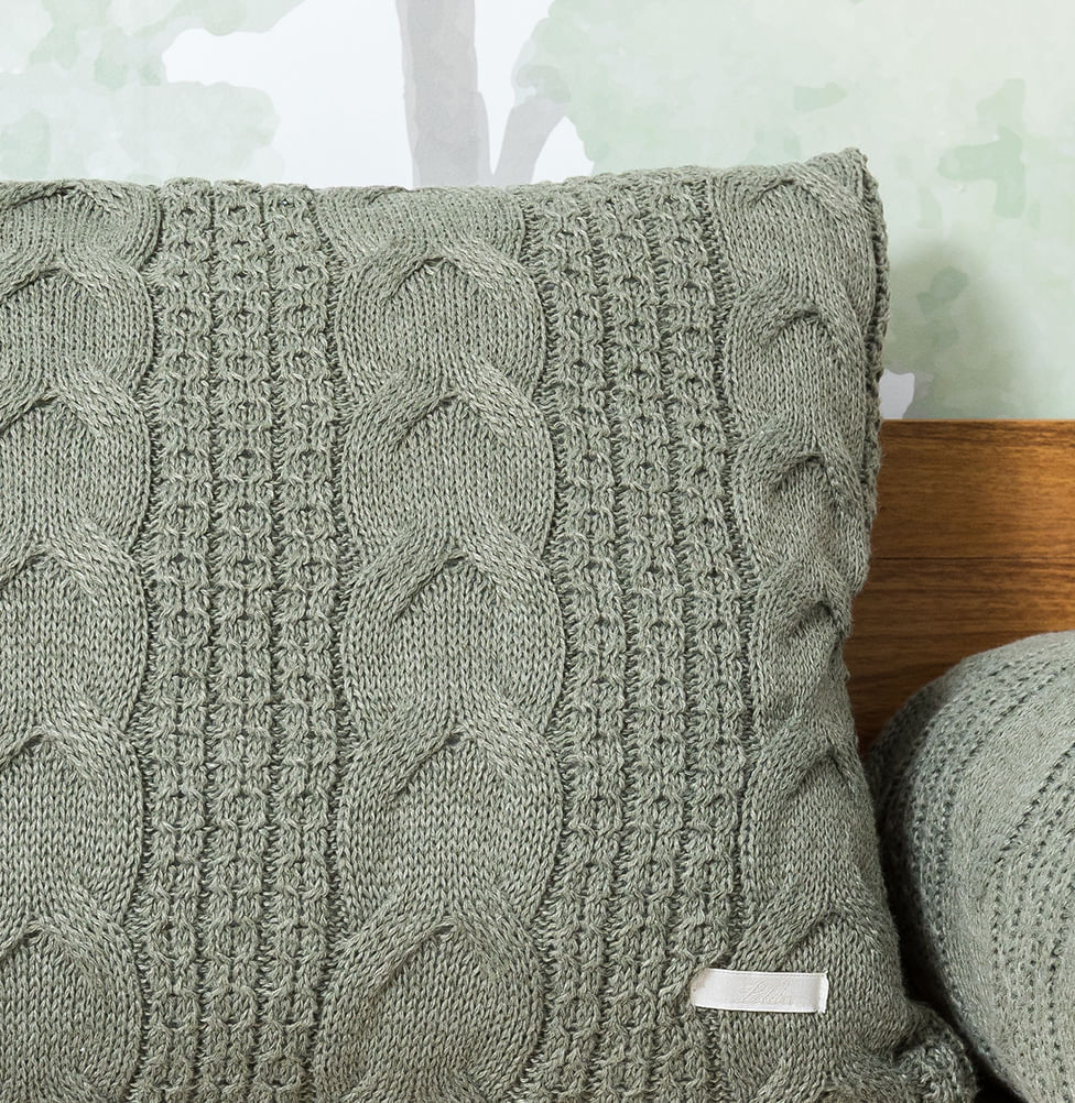 Almofada Tricot Dalia 40x30cm - Verde Malva