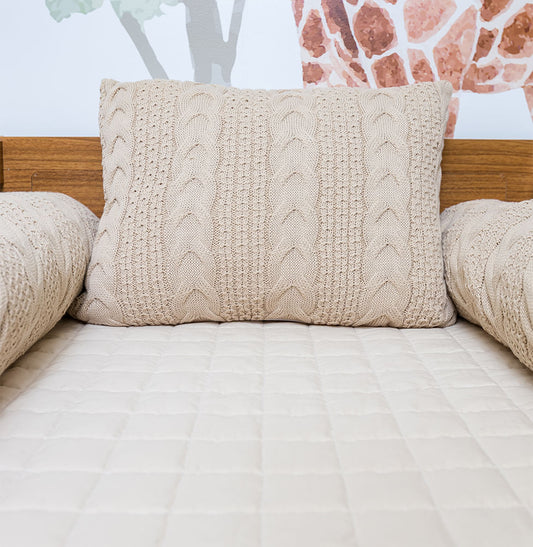 Almofada Tricot Dalia 40x30cm - Bege Geada