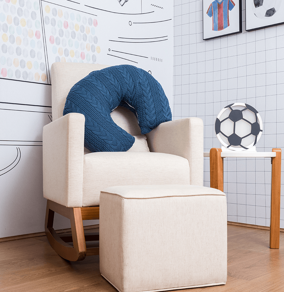 Almofada de Amamentação Tricot Dalia - Azul Jeans