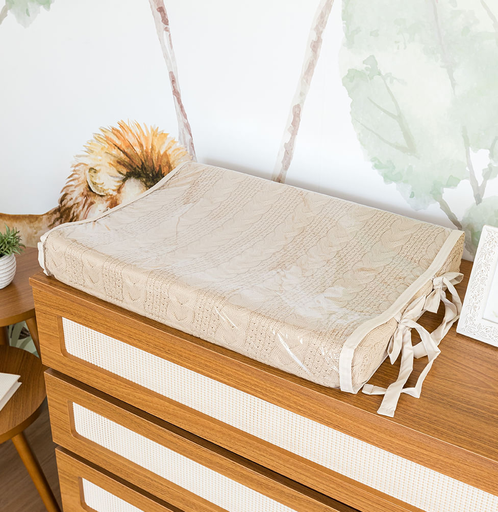 Trocador Tricot Dalia - Bege Geada