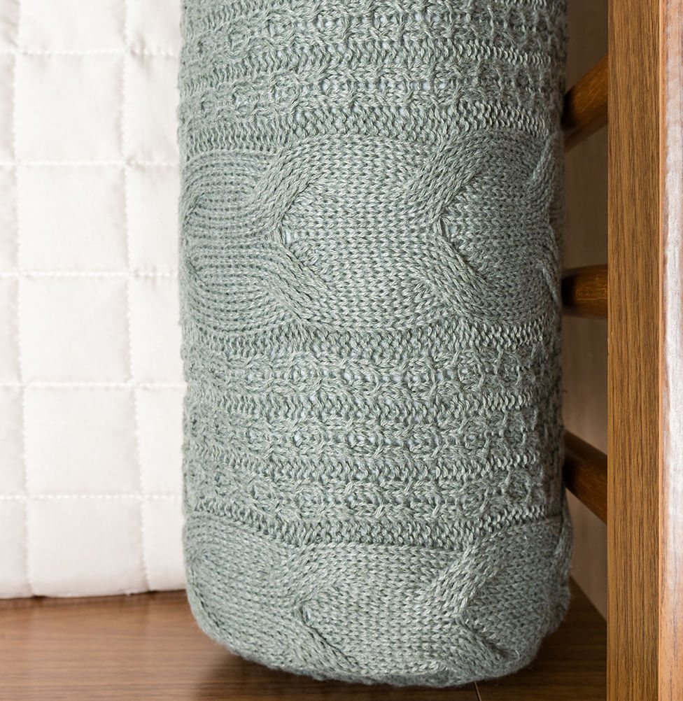 Kit 2 Rolos de Berço Tricot Dalia 1,30m - Verde Malva