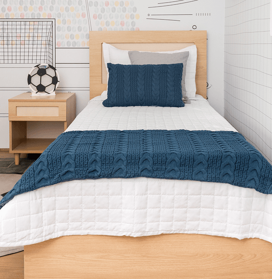 Manta Peseira Tricot Dalia - Azul Jeans