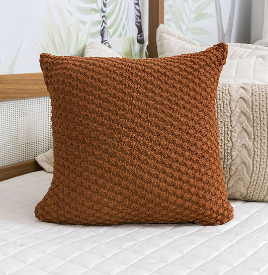 Capa de Almofada Tricot Colmeia 50cm x 50cm - Cobre