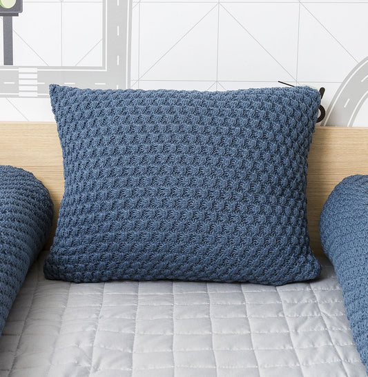 Almofada Tricot Colmeia 40x30cm - Azul Jeans