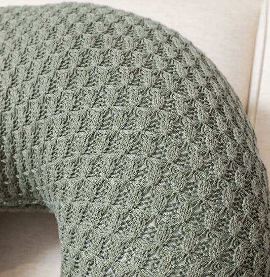 Almofada de Amamentação Tricot Colmeia - Verde Malva