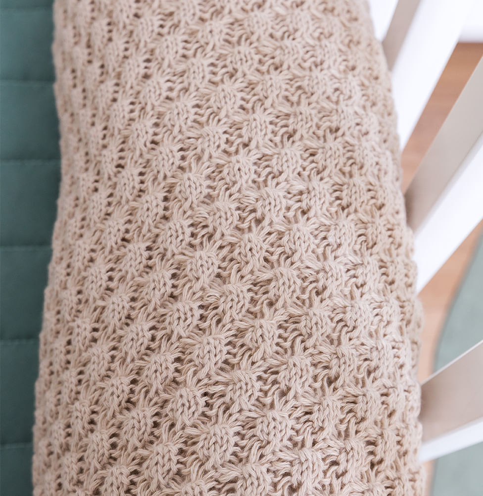 Kit 2 Rolos de Berço Tricot Colmeia 1,30m - Bege Geada