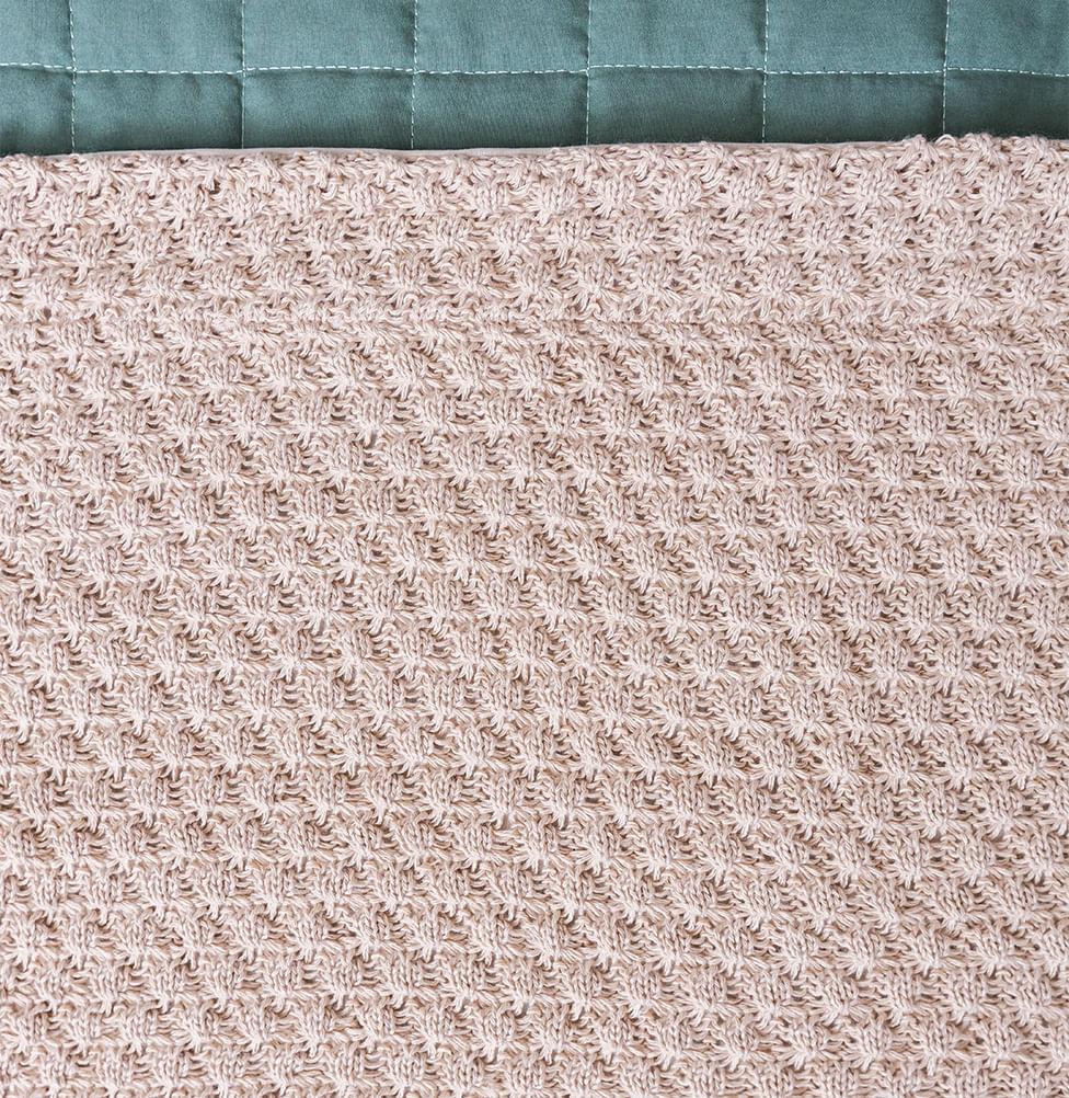 Manta Peseira Tricot Colmeia - Bege Geada