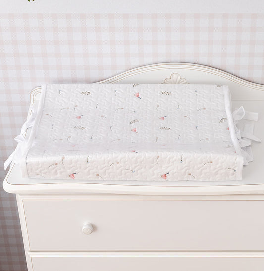 Trocador Bordado Passarinho - Branco