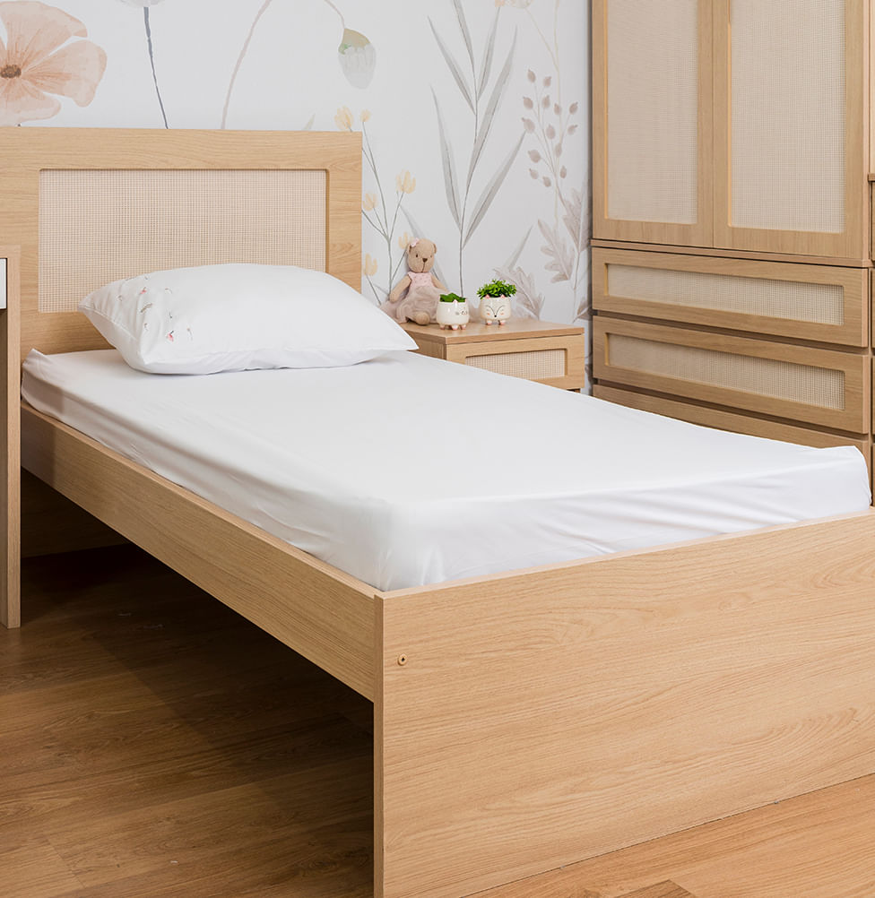 Lençol de Solteiro Passarinho 3 Peças - Branco