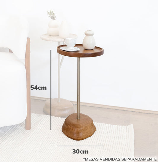 Mesa Lateral Rock Madeira Damasco - 54cm