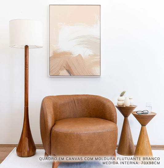 Quadro Pincelada Bege Esquerda – Vertical