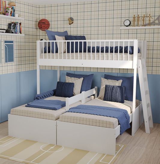 Cama Infantil Mezanino Slim - Branco