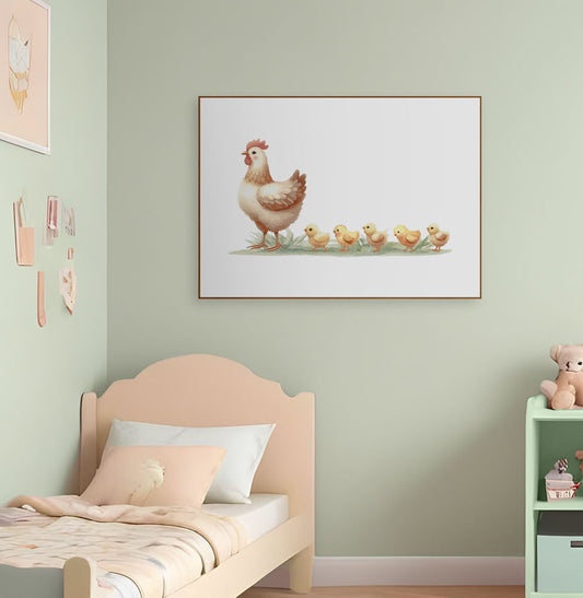 Quadro Infantil Fazenda Galinha - Horizontal