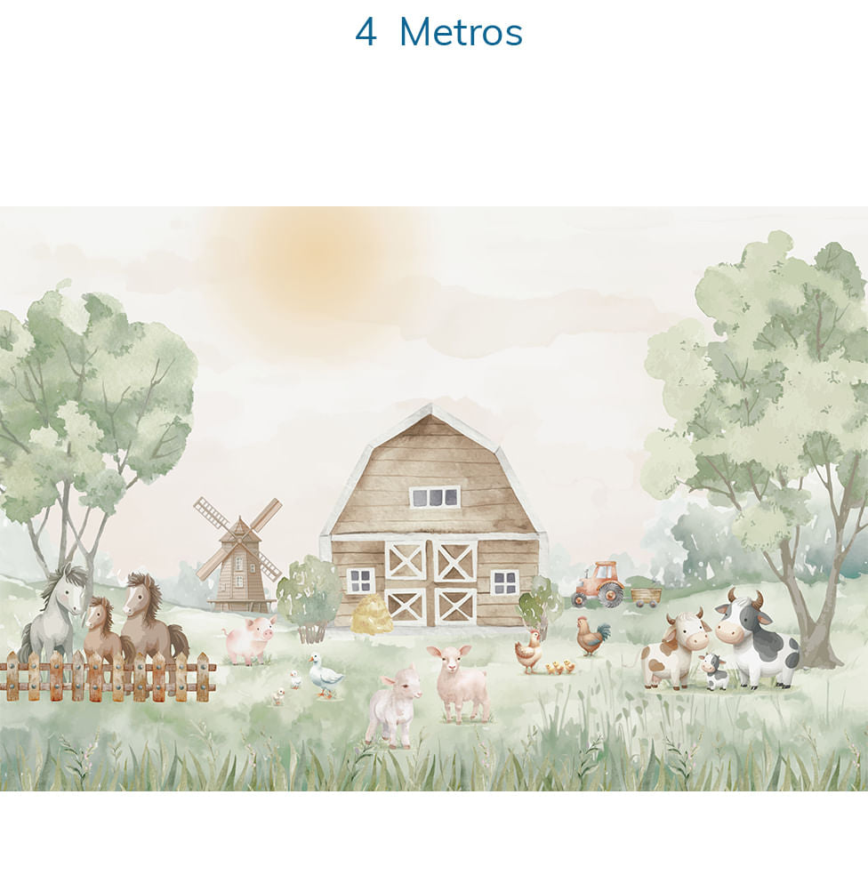 Papel de Parede Infantil Fazenda - Mural