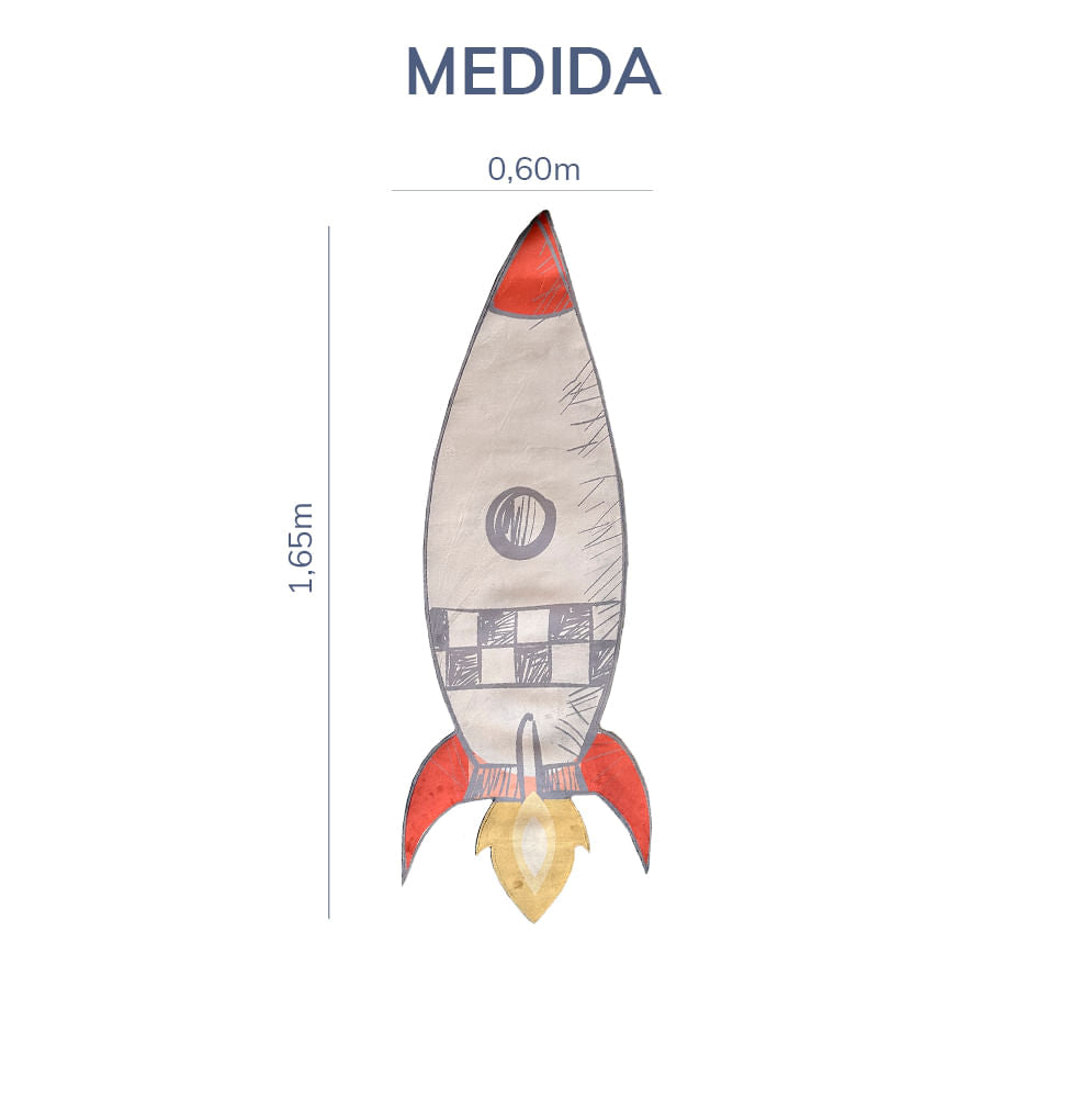 Tapete Infantil Foguete Vermelho Playmat