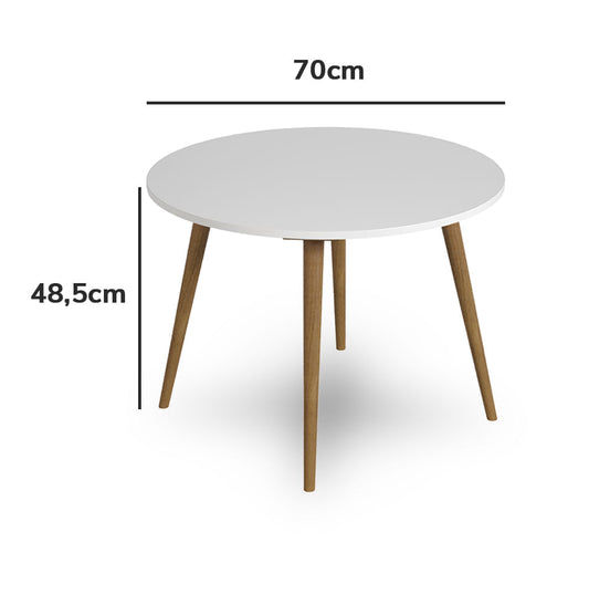 Mesa Infantil Viena Redonda - Branco e Freijó