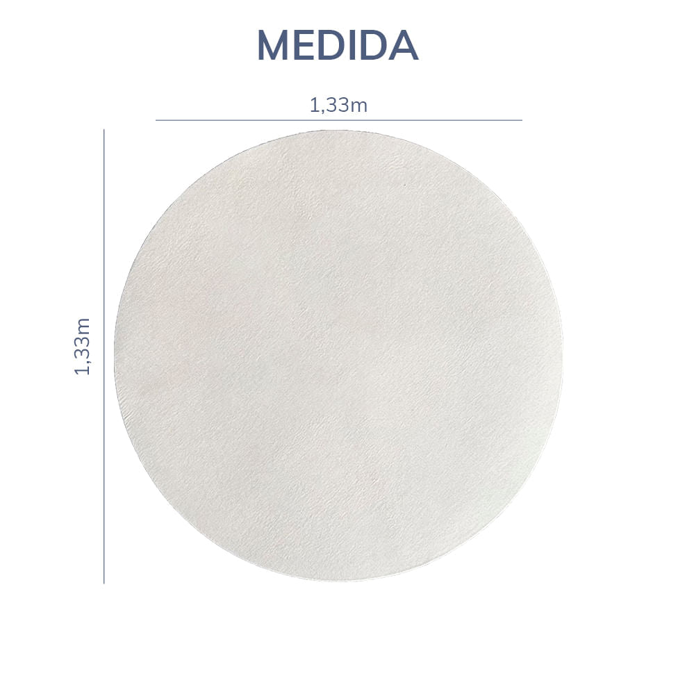 Tapete Infantil Redondo Linho - Bege