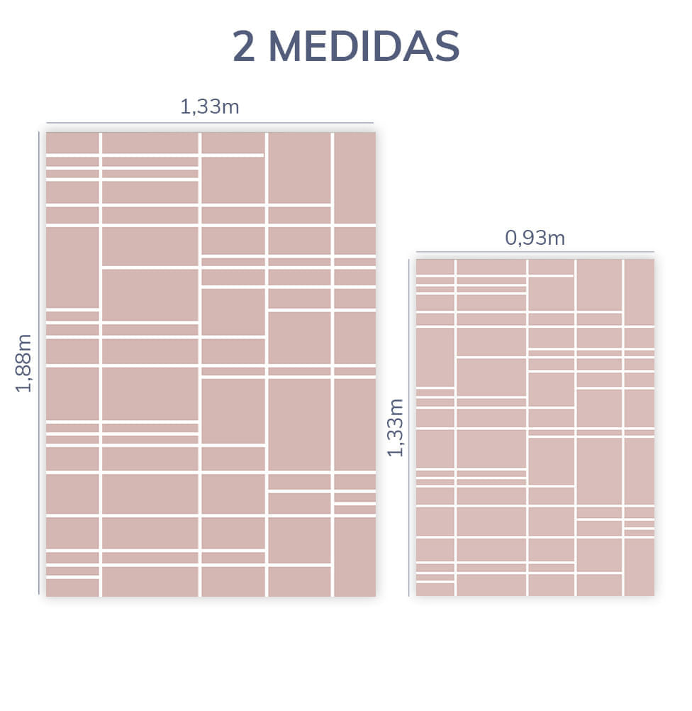 Tapete Infantil Retangular Listras Horizontais e Verticais - Rosa