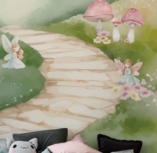 Papel de Parede Infantil Jardim Encantado das Fadas - Mural