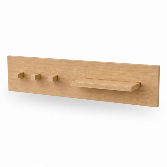 Prateleira Haus Nature Com Ganchos 80 Cm - Carvalho