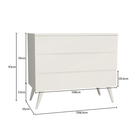 Cômoda de Bebê Viena Branco Fosco