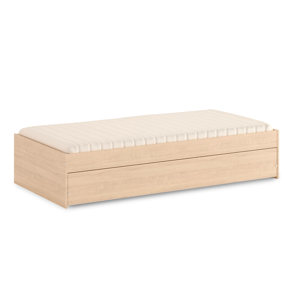 Cama Solteiro Turca Slim Com Cama Auxiliar - Carvalho