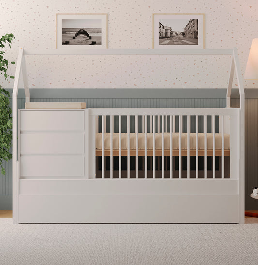 Berço Go Com Casinha Multifuncional 6 em 1 - Branco