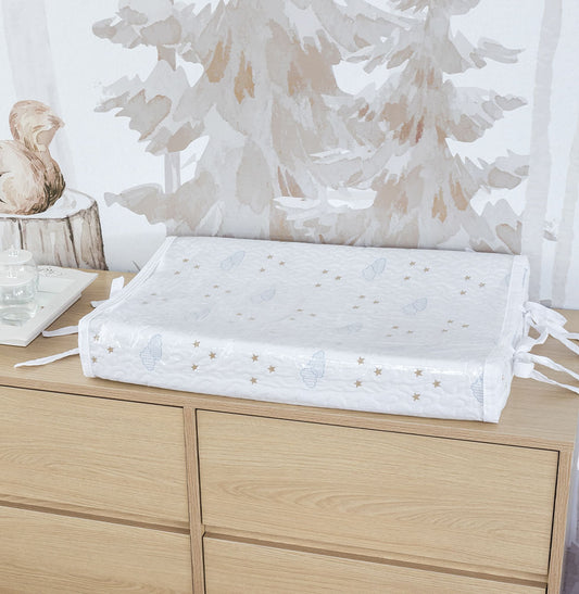 Trocador Bordado Nuvem - Branco