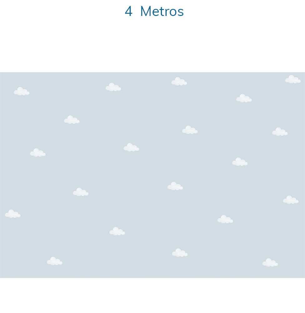 Papel de Parede Infantil Nuvens Toy Azul - Mural