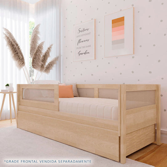 Combo Cama Sofá Haus Nature com Palha 2 em 1 com Cama Auxiliar - Carvalho