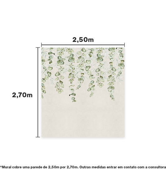 Papel de Parede Adesivo Infantil Jardim Suspenso Tropical - Mural 2,50m x 2,70m - Bota Fora