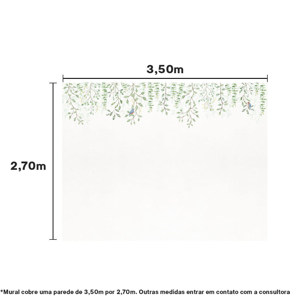 Papel de Parede Adesivo Infantil Jardim Suspenso - Mural 3,50m x 2,70m - Bota Fora