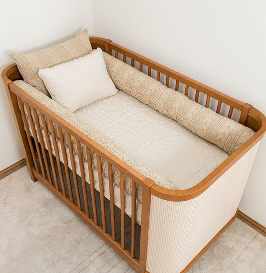 Kit Berço 5 Peças Dalia/Infinity e Xadrez - Bege