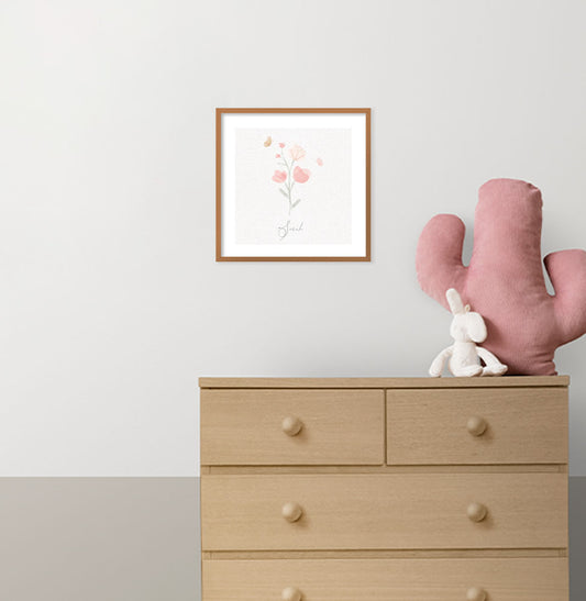 Quadro Infantil Flores Candy Personalizado - Quadrado