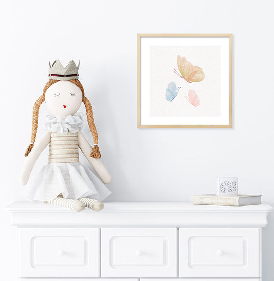 Quadro Infantil Borboletas Candy - Quadrado