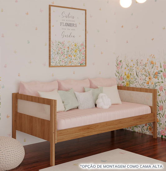 Cama Sofá Haus Nature Com Palha 2 em 1 Montessoriana - Freijó