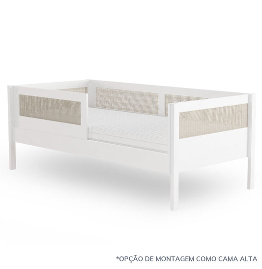 Cama Sofá Haus Nature Com Palha 2 em 1 Montessoriana - Branco