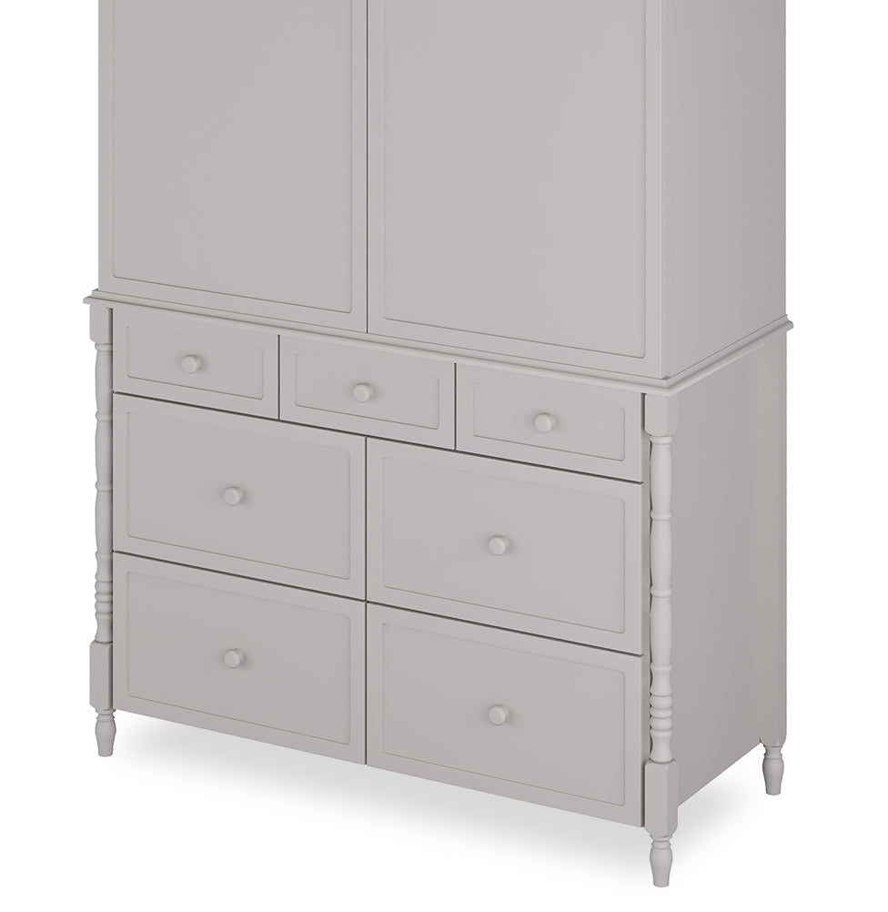 Cômoda de Bebê Monet 7 Gavetas 130cm - Greige