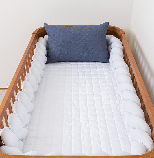 Kit Berço 5 Peças Quadradinho/ Losango Xadrez - Branco