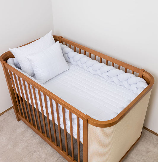 Kit Berço 5 Peças Quadradinho e Losango - Branco