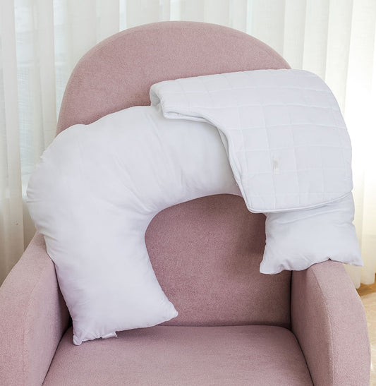 Capa Para Almofada de Amamentação Quadradinho Branco