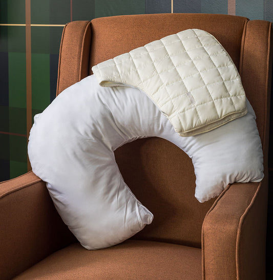 Capa Para Almofada de Amamentação Quadradinho Cru