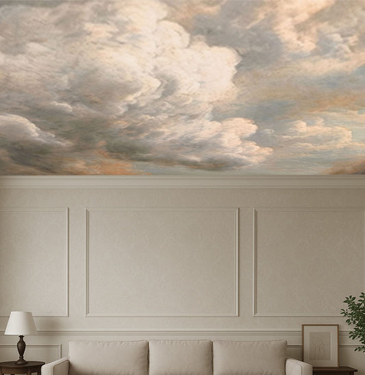 Papel de Parede Nuvens Realistas Azul - Mural
