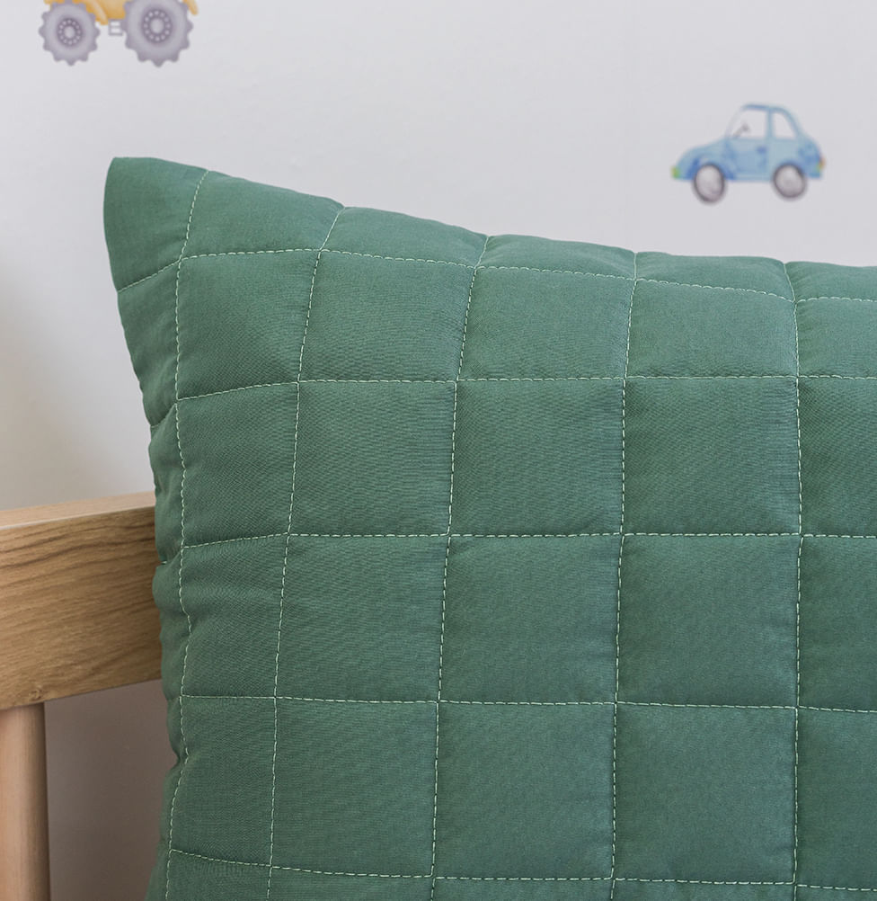 Capa de Almofada Quadradinho Verde Seco 60x40
