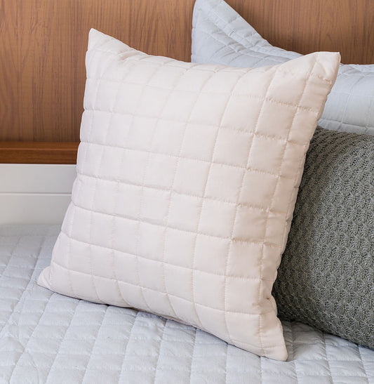 Capa de Almofada Quadradinho Bege 50x50