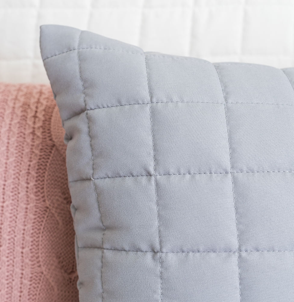 Capa de Almofada Quadradinho Cinza 50x50