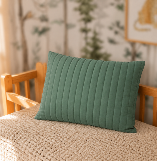 ALMOFADA RETANGULAR LISTRA VERDE SECO 45X35